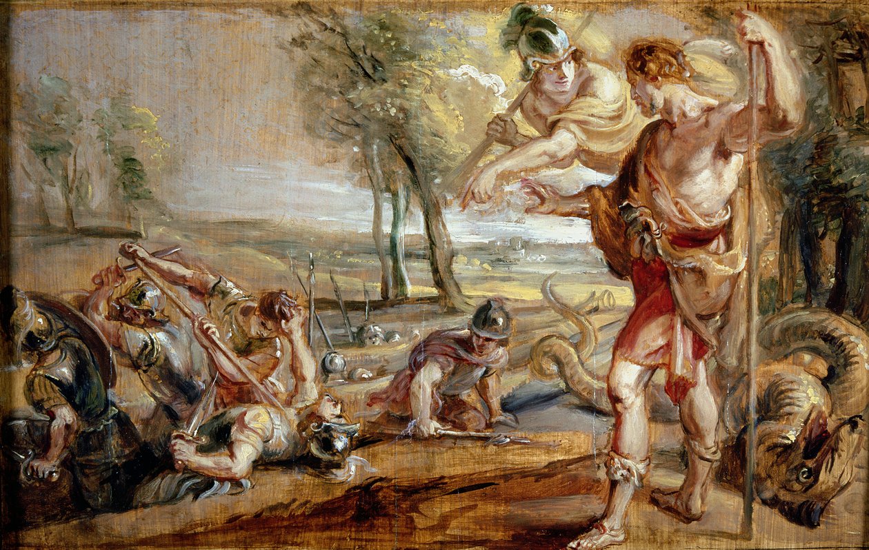 Cadmus sející dračí zuby od Peter Paul Rubens