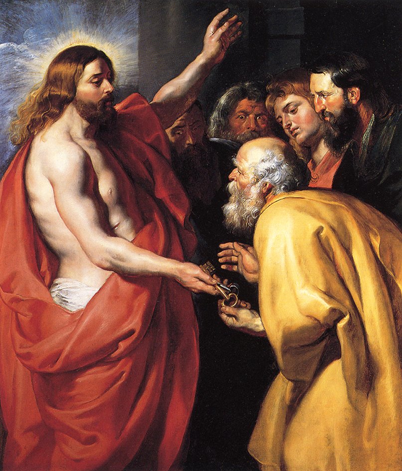 Kristus odevzdává klíče svatému Petrovi od Peter Paul Rubens