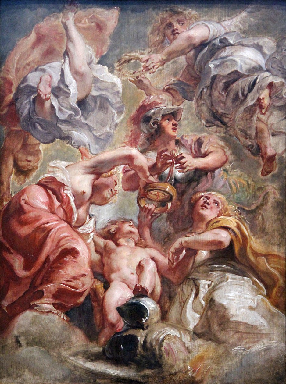 Anglie a Skotsko s Minervou a láskou od Peter Paul Rubens