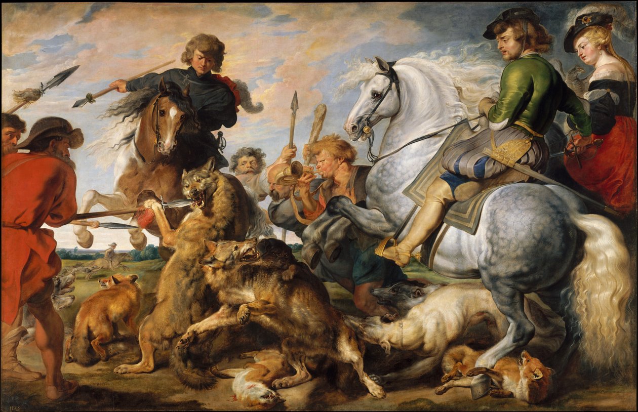 Hon na vlka a lišku od Peter Paul Rubens