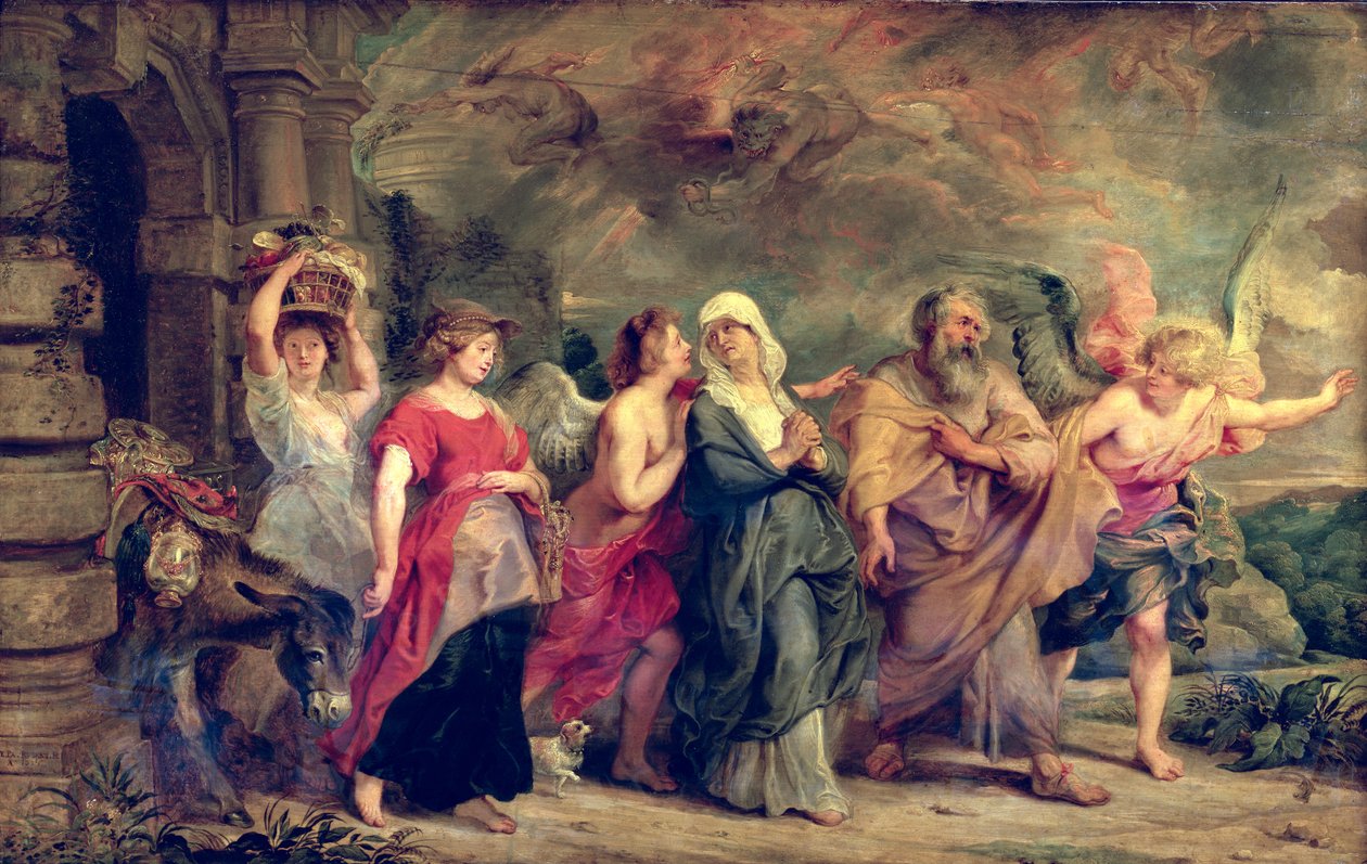 Lotova rodina opouští Sodomu, 1625 od Peter Paul Rubens