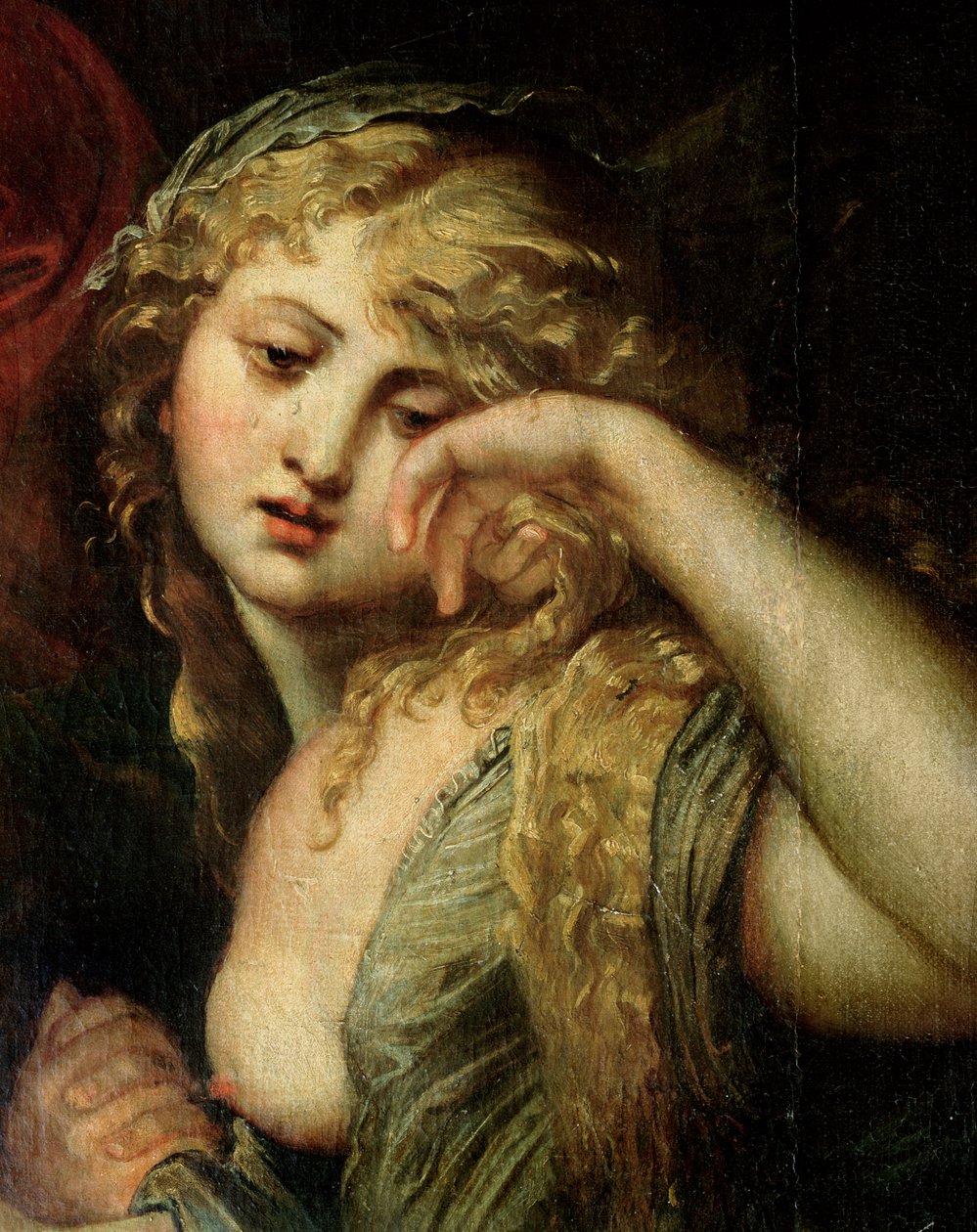 Marie Magdalena, detail z The Deposition, 1602 (viz 230572) od Peter Paul Rubens