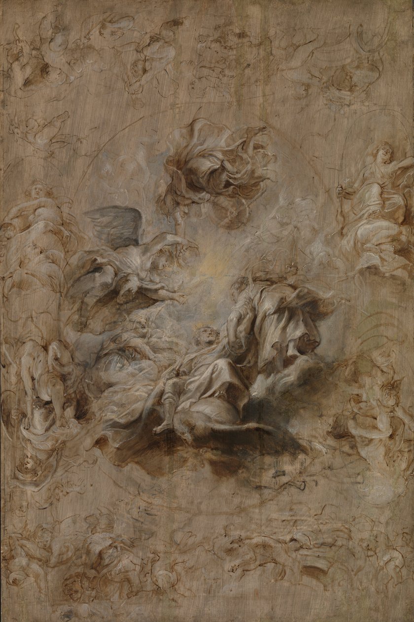 Vícenásobný náčrt stropu hodovního domu od Peter Paul Rubens