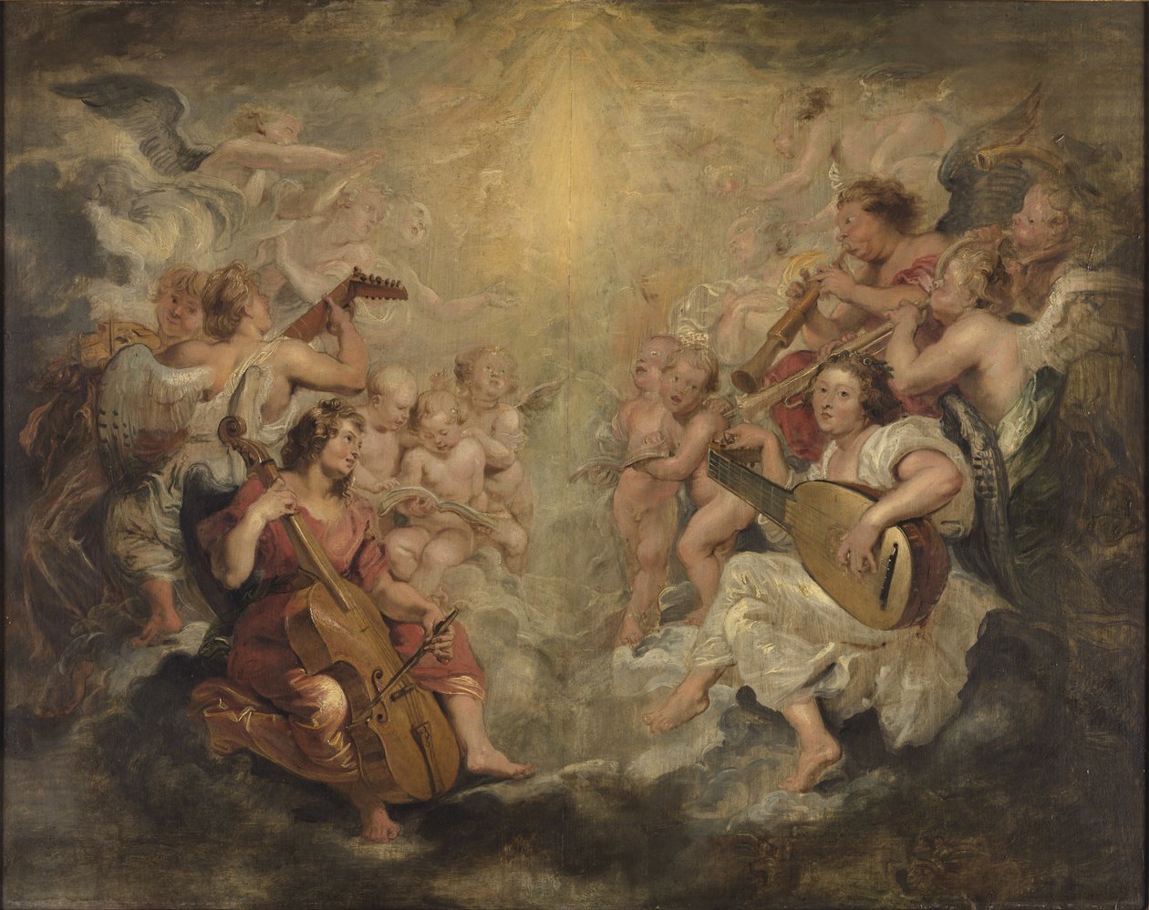 Andělé hudebníci v nebi od Peter Paul Rubens