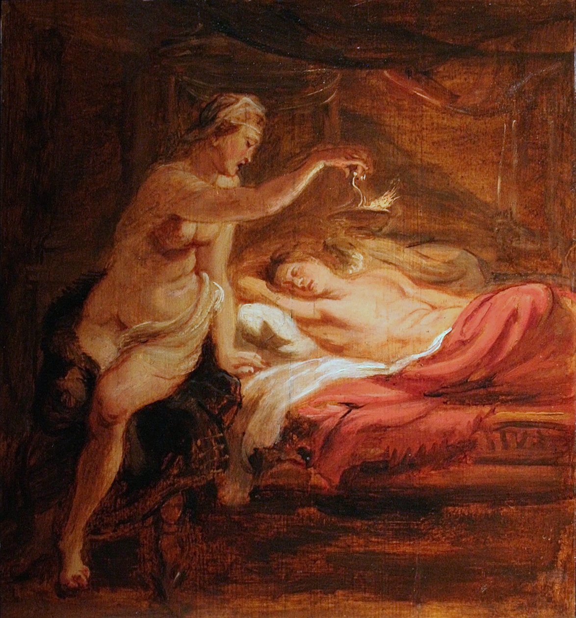 Psychika a spící láska od Peter Paul Rubens