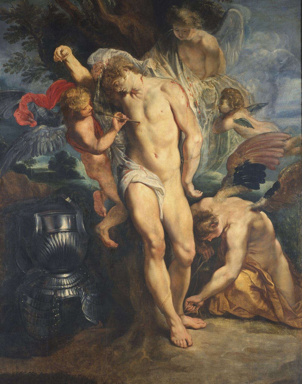 Svatý Šebestián ošetřovaný anděly, 1601-02 od Peter Paul Rubens