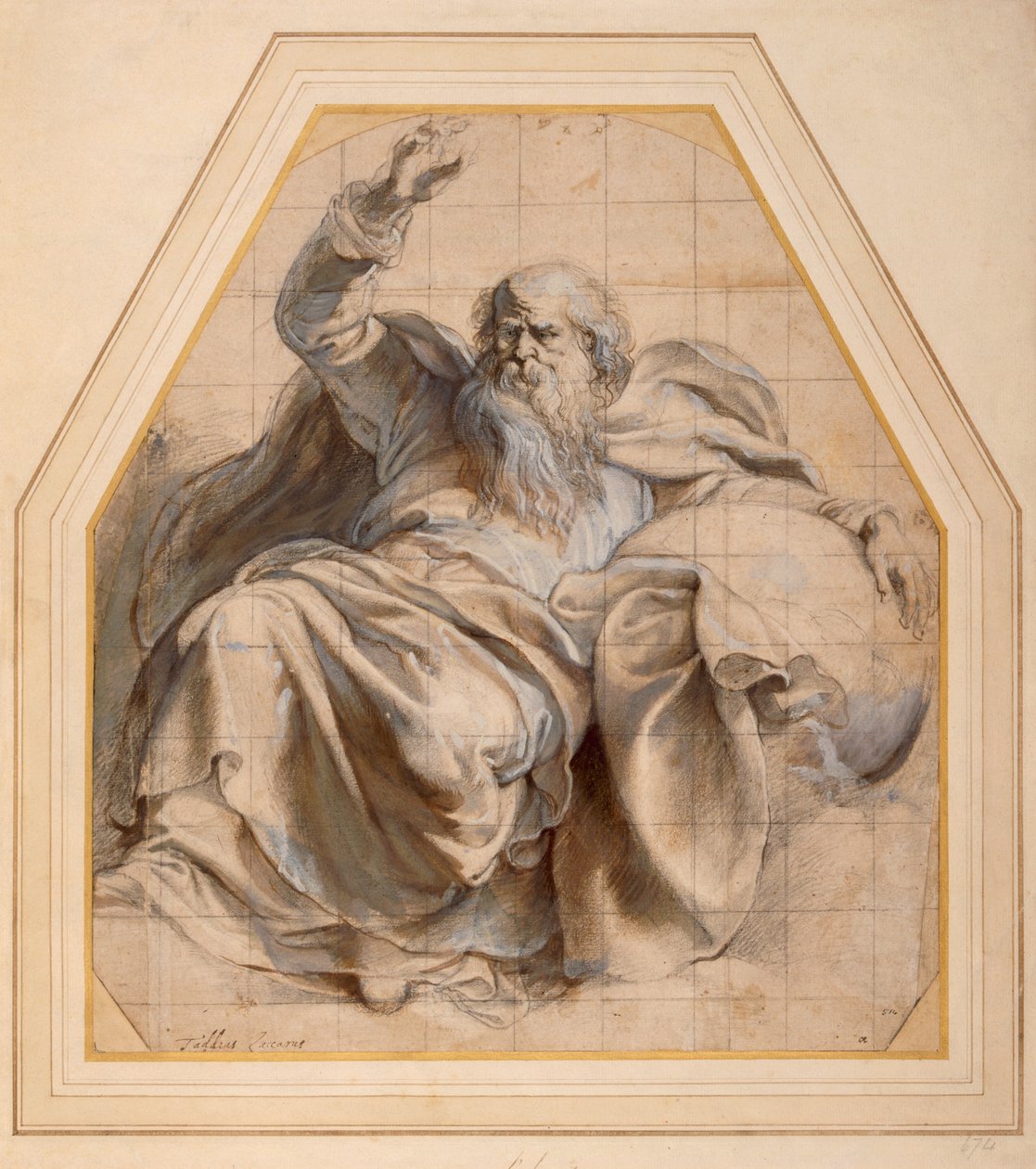 Studie Zachariáše (tužka a wc na papíře) od Peter Paul Rubens
