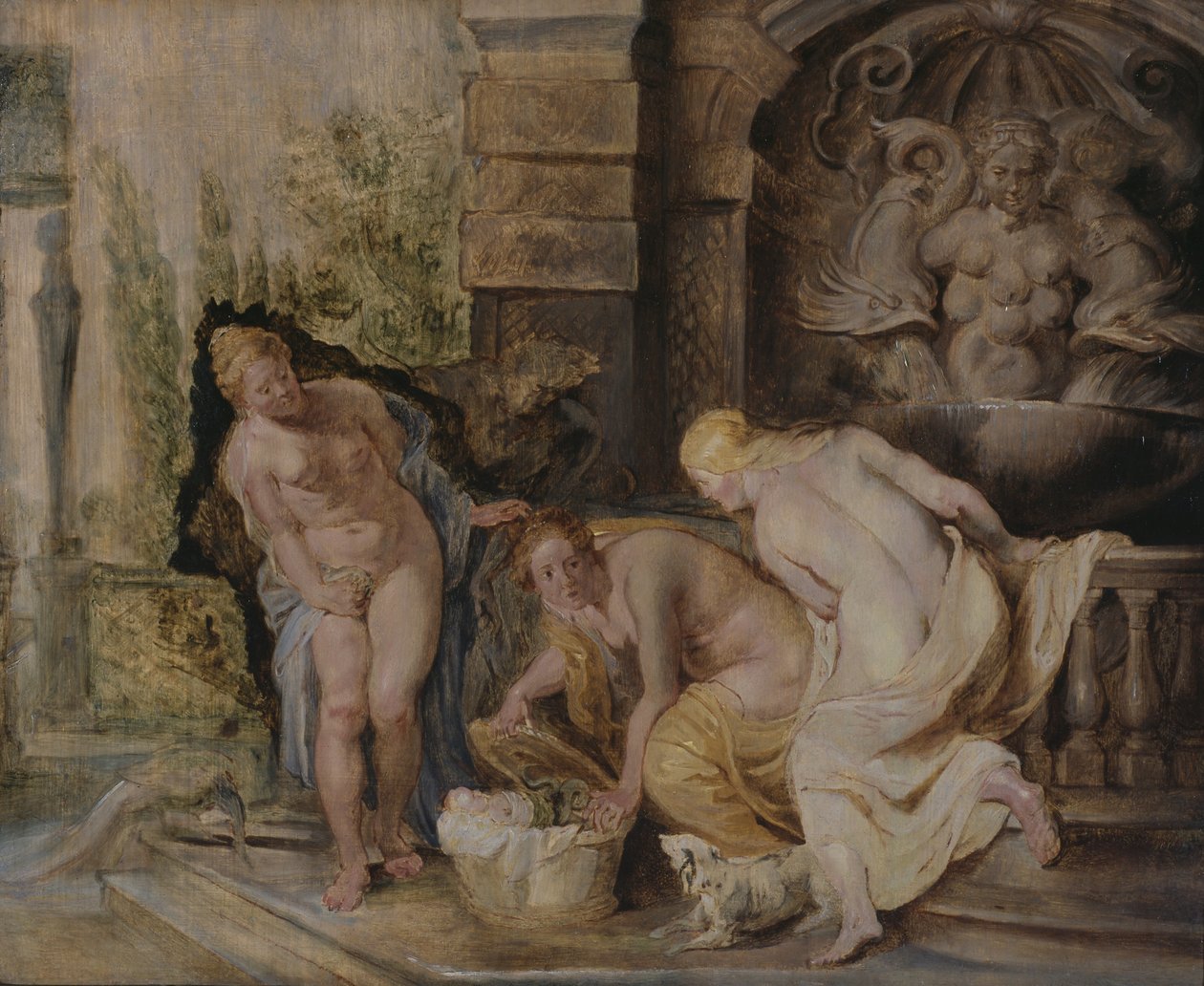 Dcery Cecropse objevují Erichthonia kolem roku 1615 od Peter Paul Rubens
