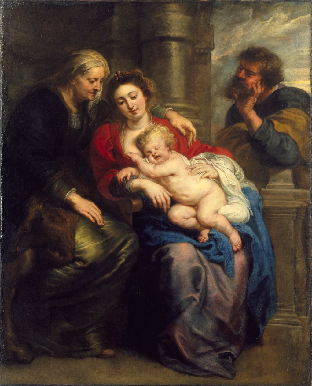 Svatá rodina se svatou Annou, kolem 1630-1635 od Peter Paul Rubens