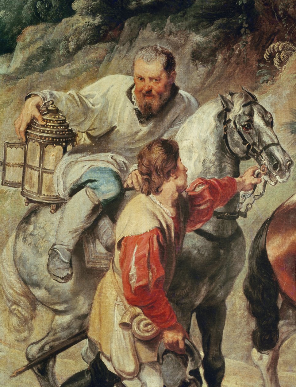 Sakristán doprovázející kněze přinášející eucharistii umírajícímu muži, před rokem 1630 od Peter Paul Rubens