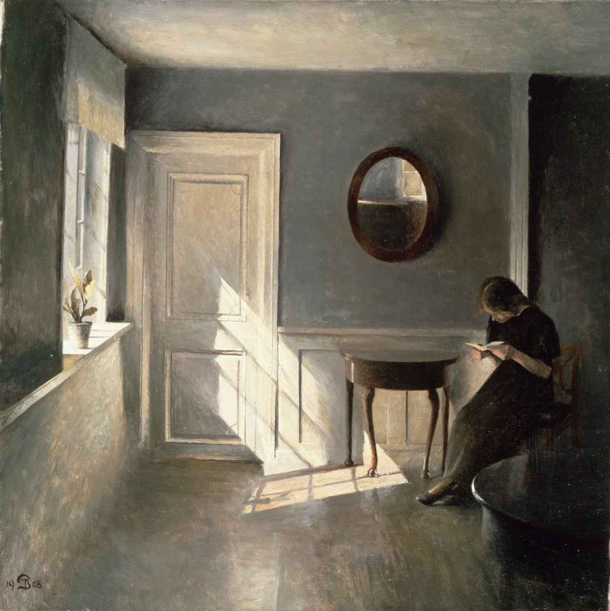 Dívka čte dopis v interiéru, 1908 od Peter Vilhelm Ilsted