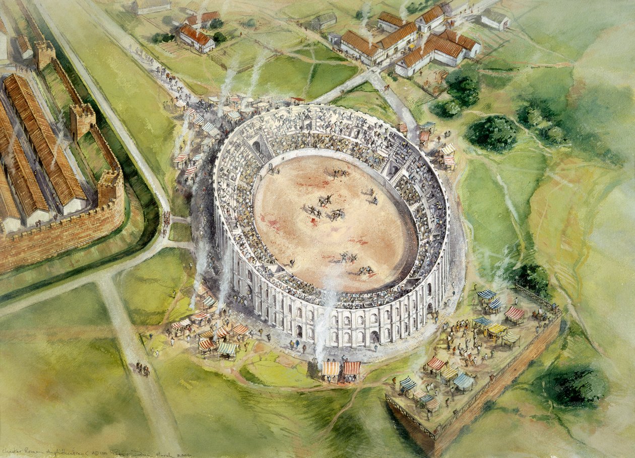 Římský amfiteátr v Chesteru, c2. století, c1990-2010 od Peter Dunn