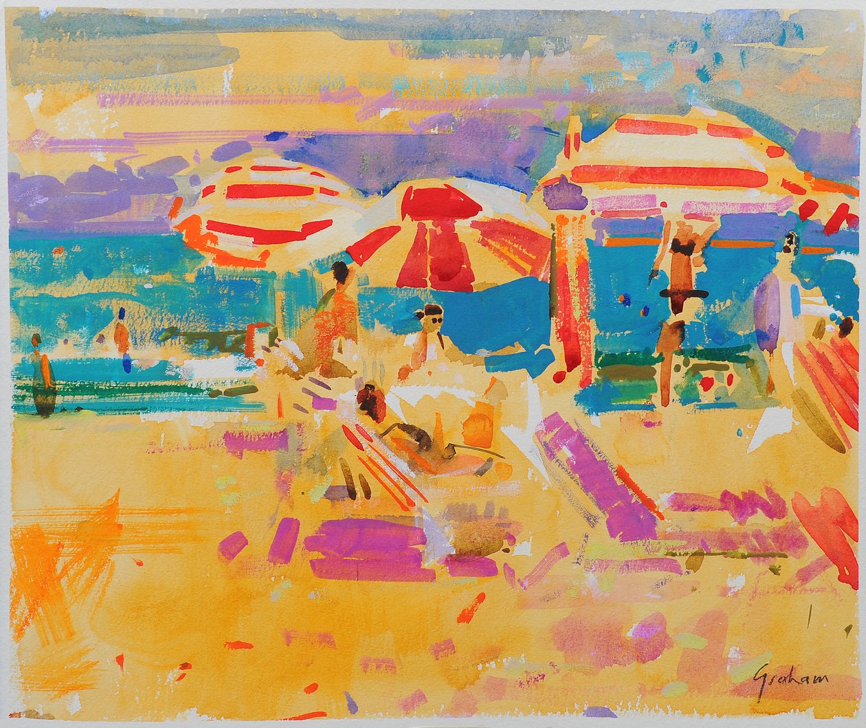 Red Parasols, Miami od Peter Graham (Contemporary)