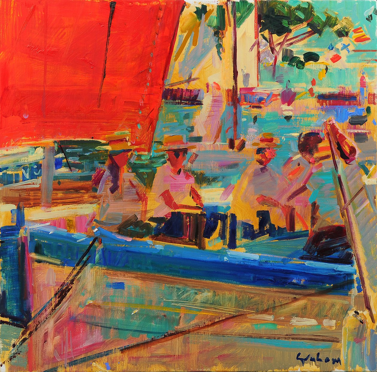 Třpytivé moře Saint Tropez od Peter Graham (Contemporary)