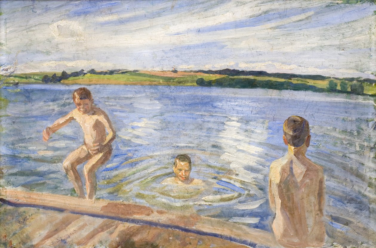 Chlapci koupání od Peter Hansen