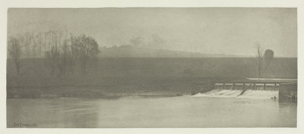 Deštivý den u Flanderova jezu od Peter Henry Emerson
