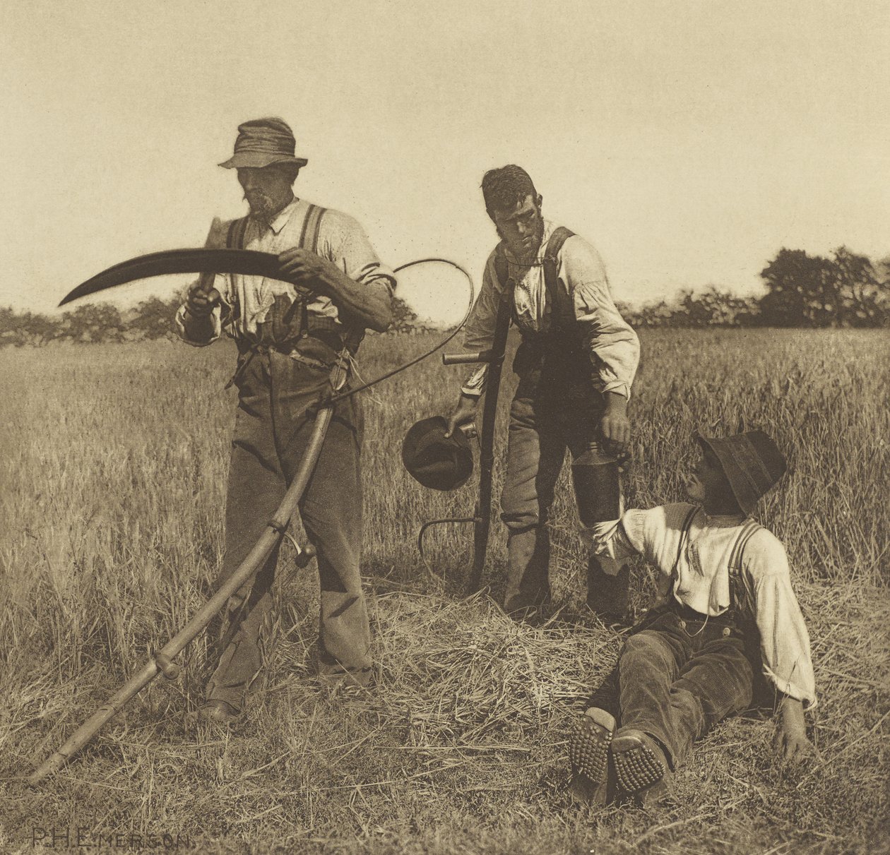 In the Barley-Harvest, Suffolk, 1888 (hlubotisk) od Peter Henry Emerson