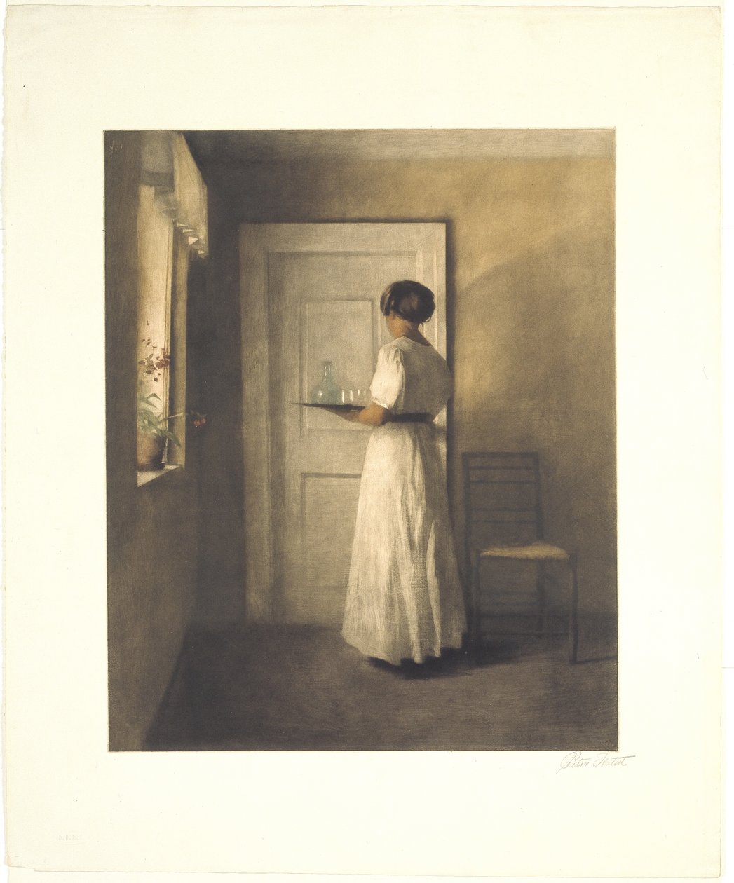 Mladá dívka s podnosem od Peter Vilhelm Ilsted