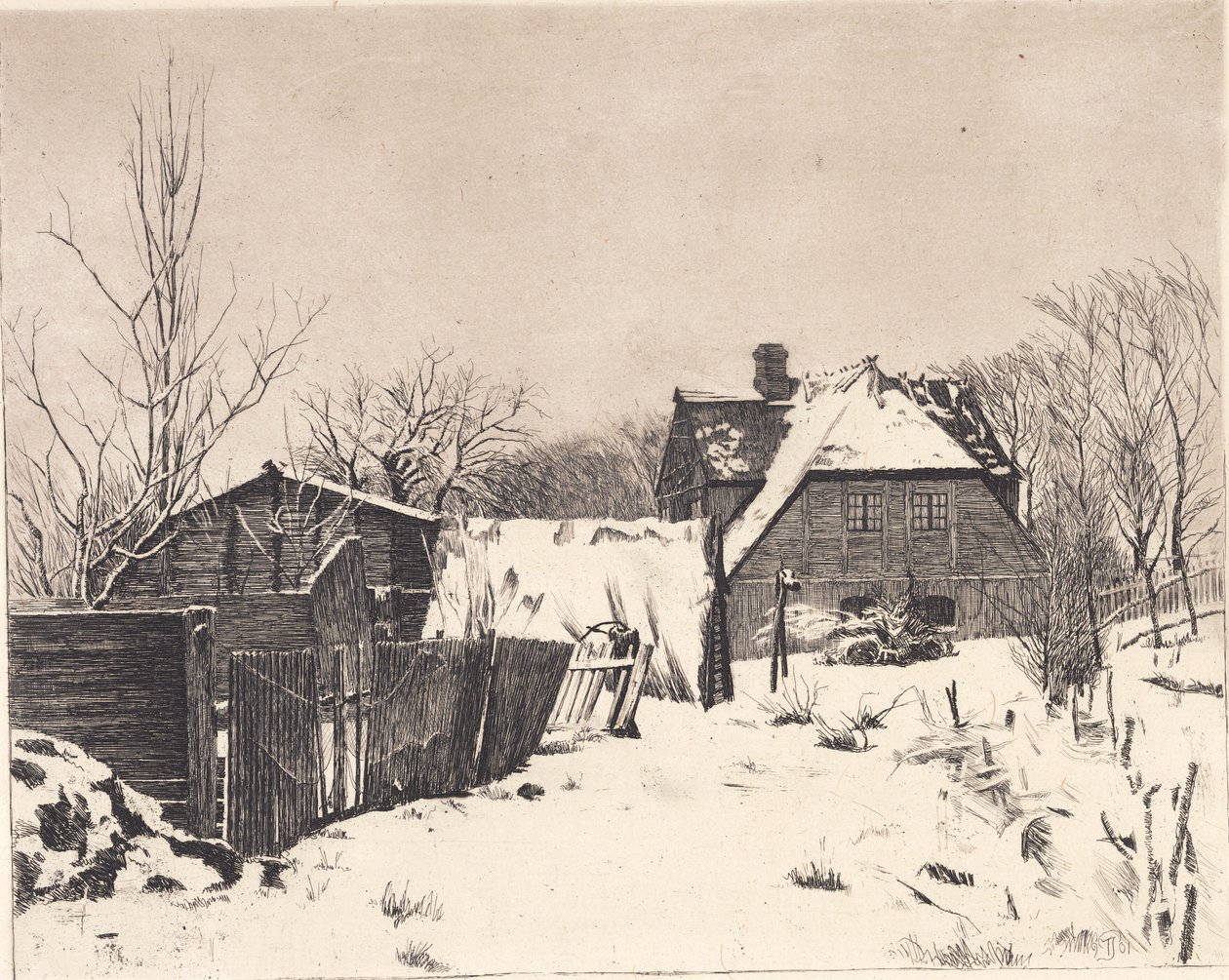 Zimní krajina s domem od Peter Vilhelm Ilsted