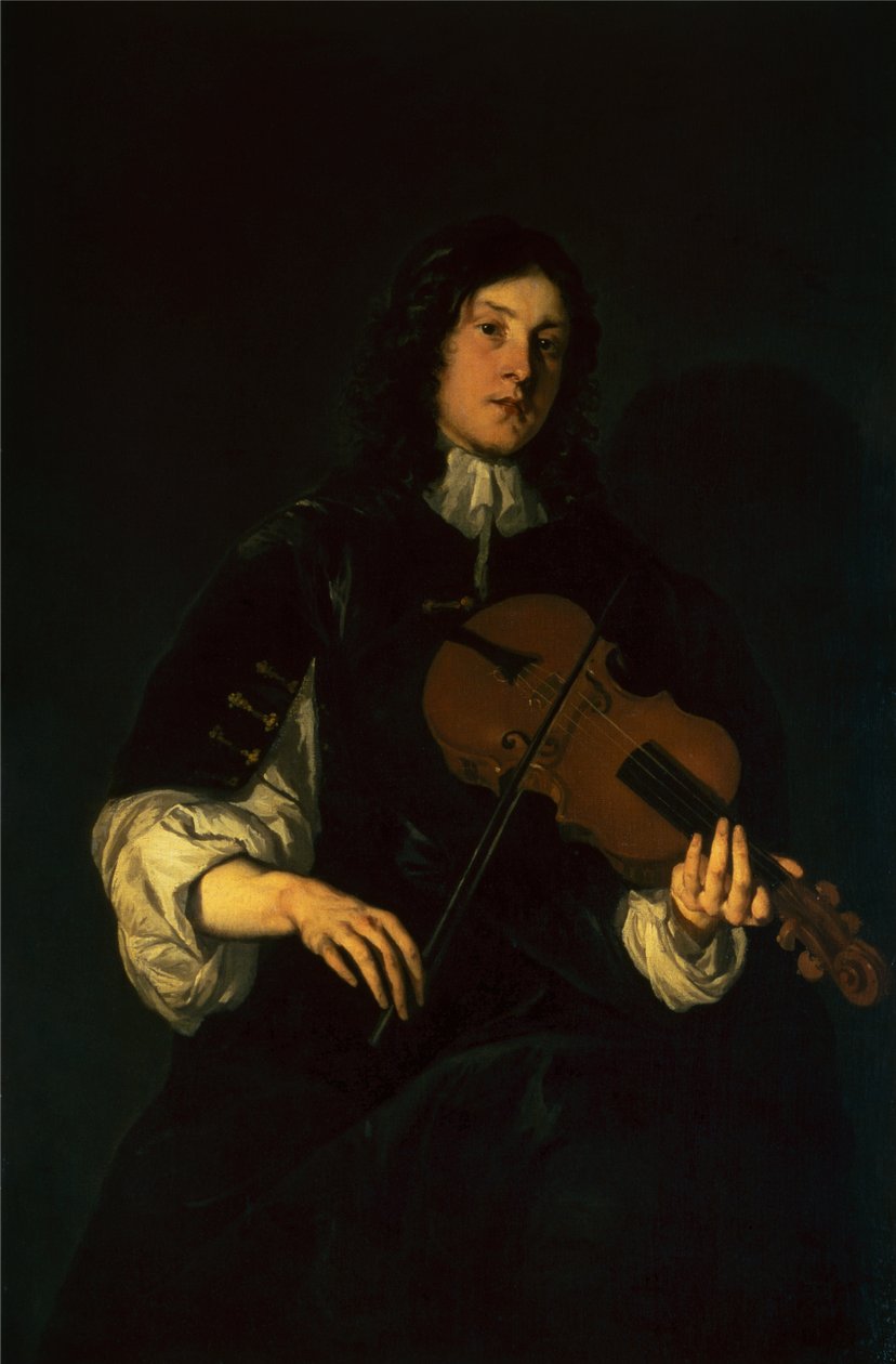 Muž hrající na housle (olej) od Peter Lely