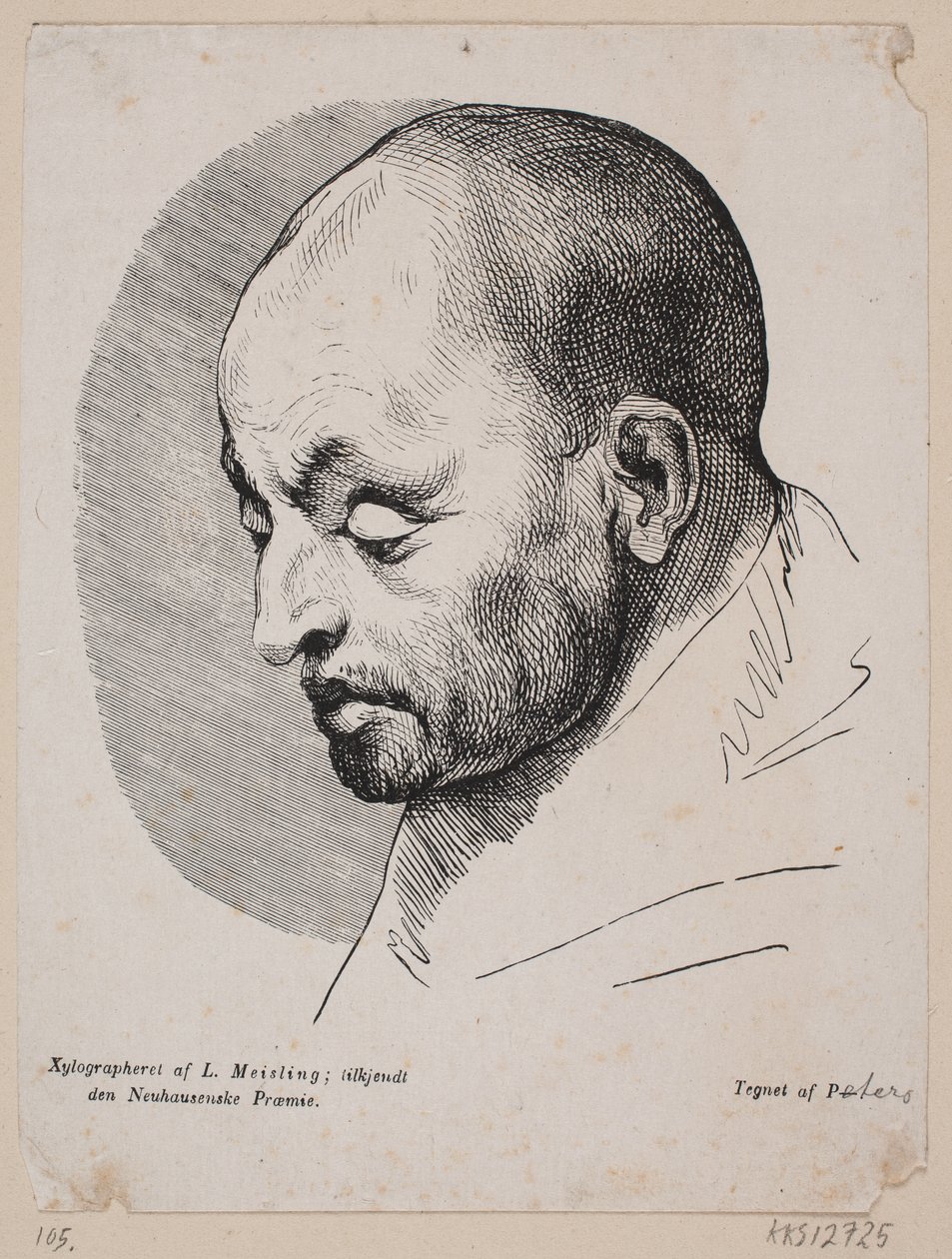 Hlava holohlavého muže od Peter Ludvig Meisling