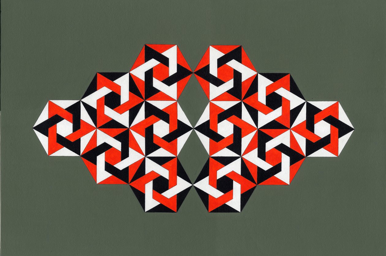 Hexagramy, 2009 (akryl na plátně) od Peter McClure
