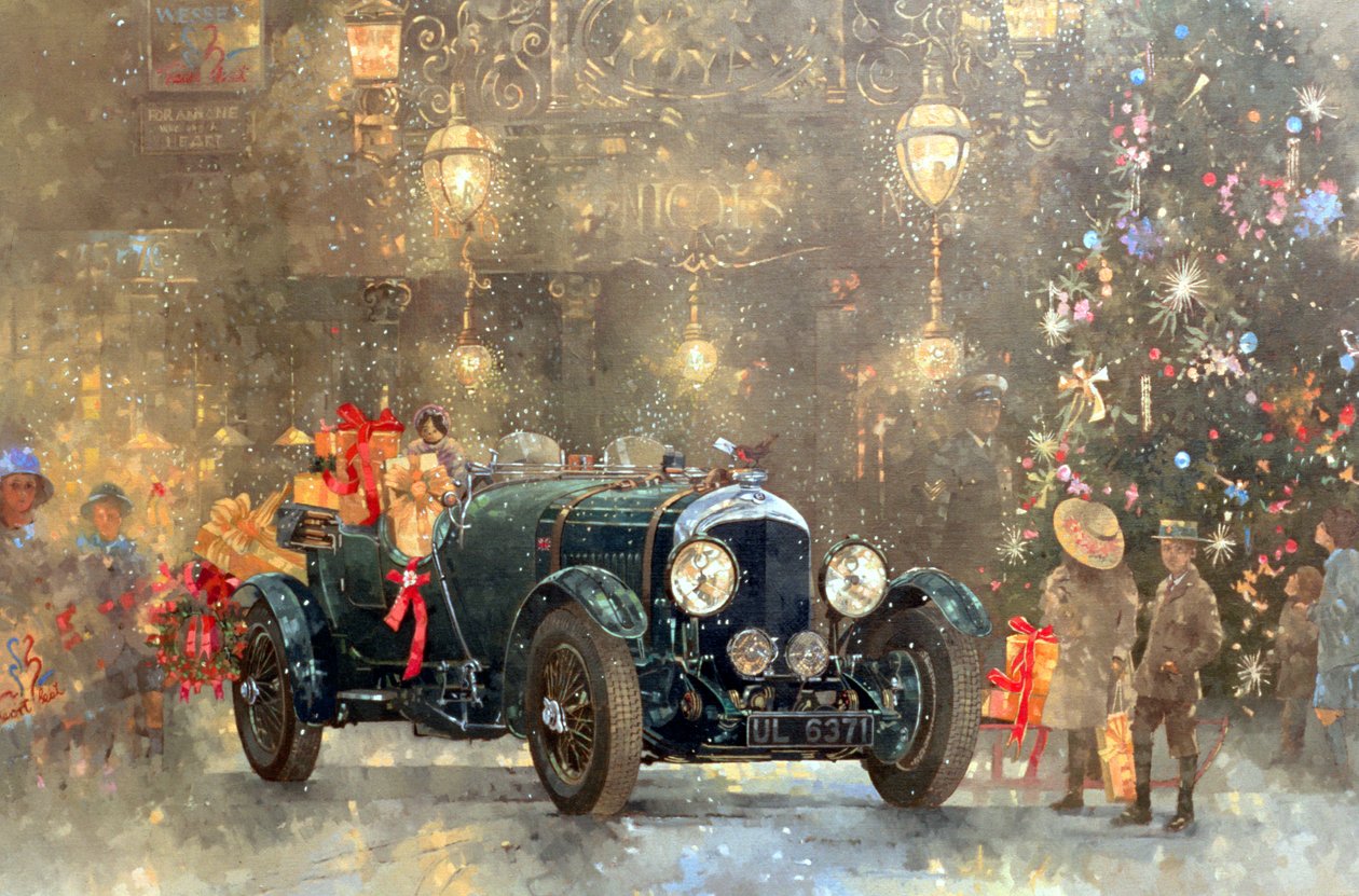 Vánoční Bentley (olej na plátně) od Peter Miller