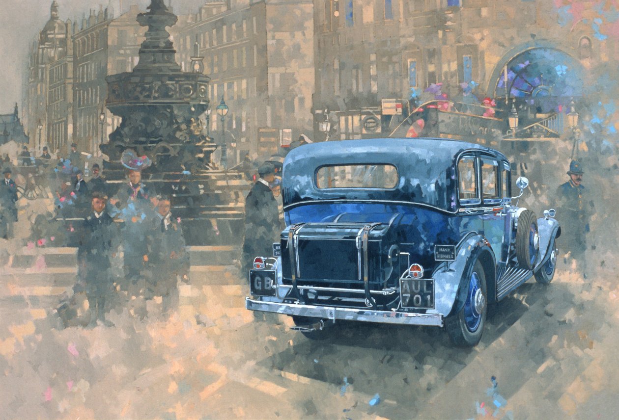 Phantom in Piccadilly (detail) (olej na plátně) od Peter Miller