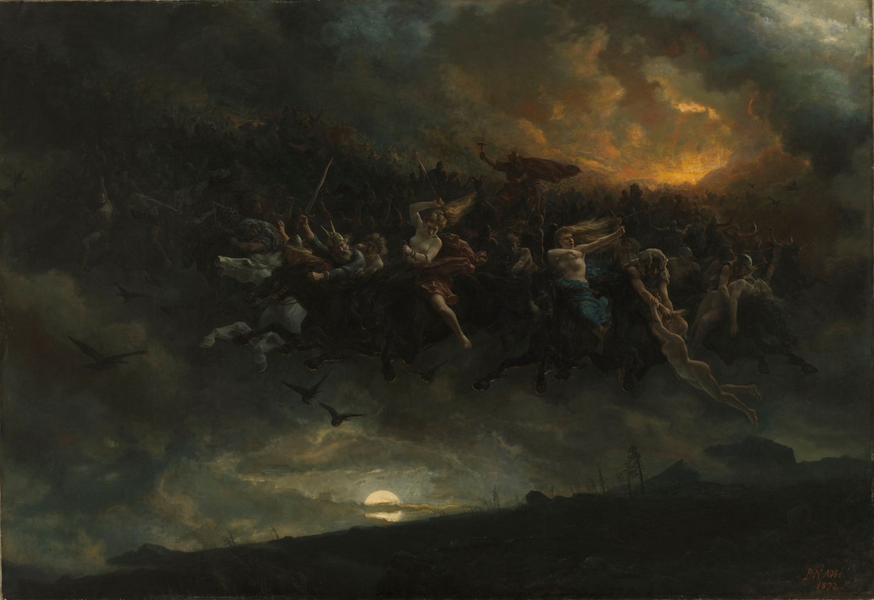 Divoký hon na Odina, 1872. od Peter Nicolai Arbo