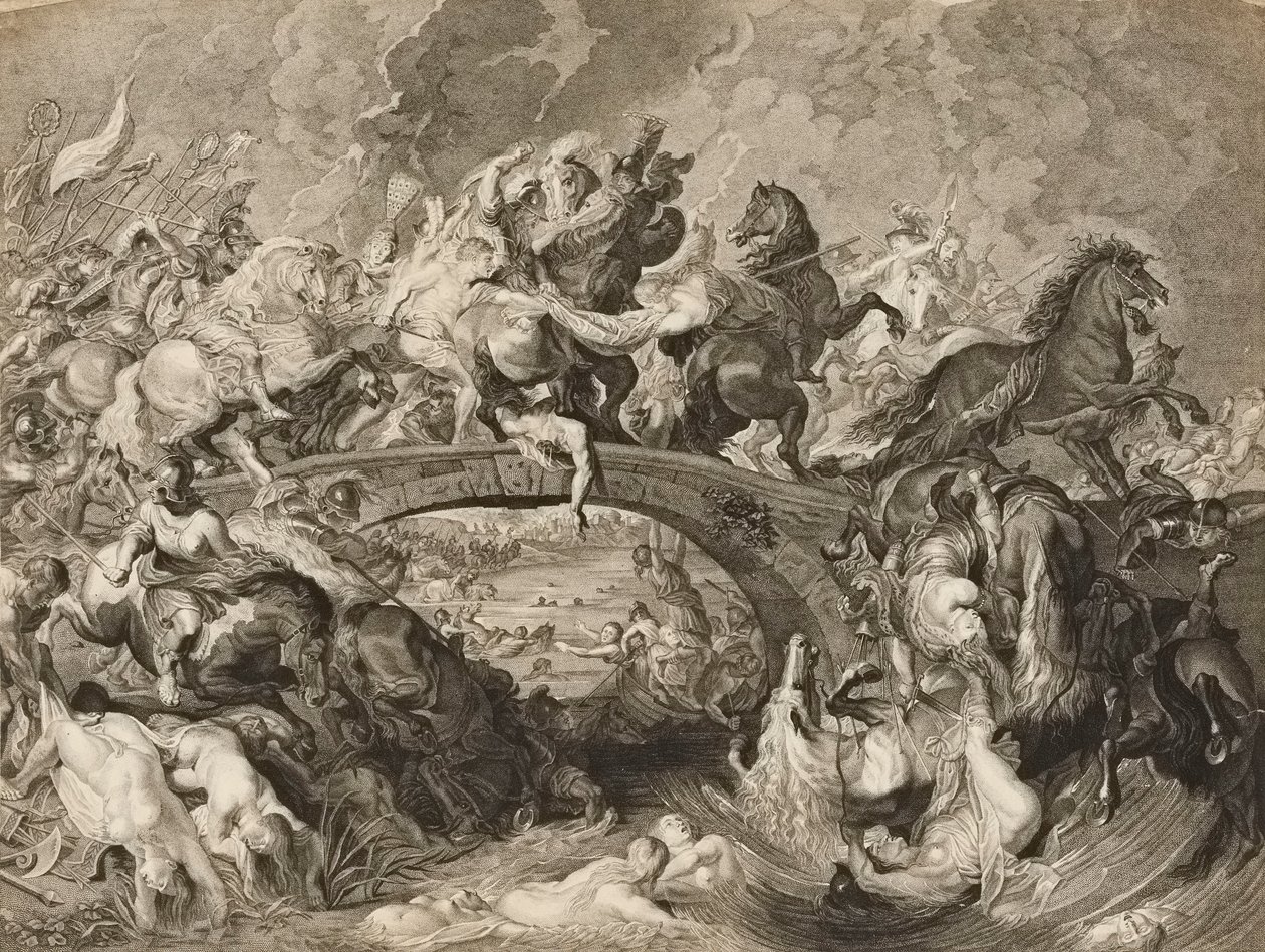 Bitva Amazonek (rytina) od Peter Paul (after) Rubens