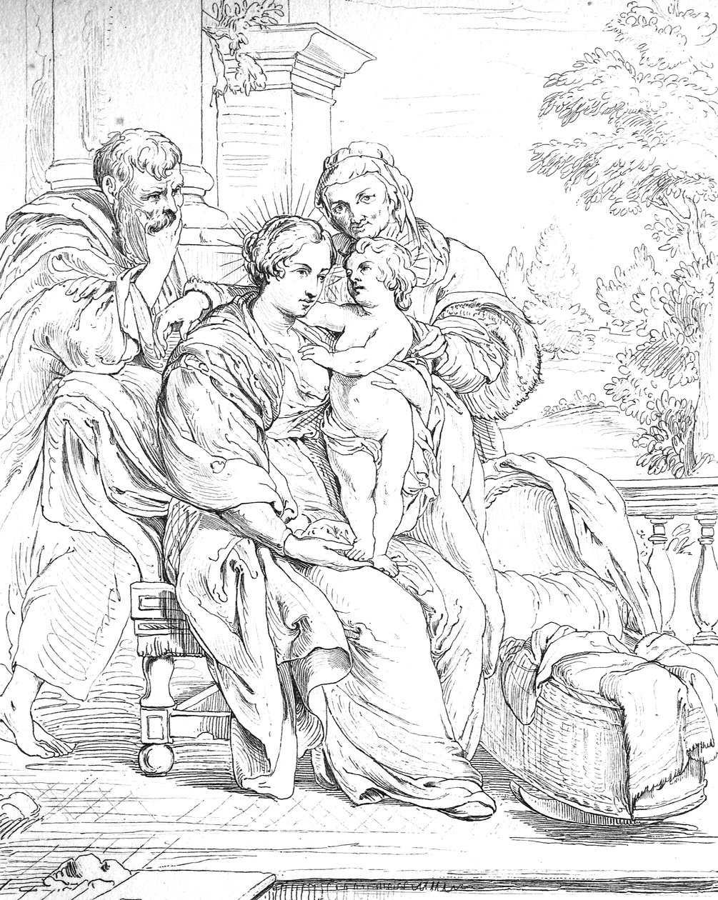 svatá rodina od Peter Paul (after) Rubens