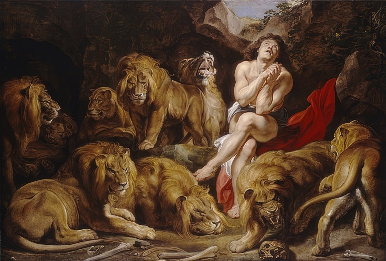 Daniel v jámě lvové. Kolem roku 1614/16 od Peter Paul Rubens