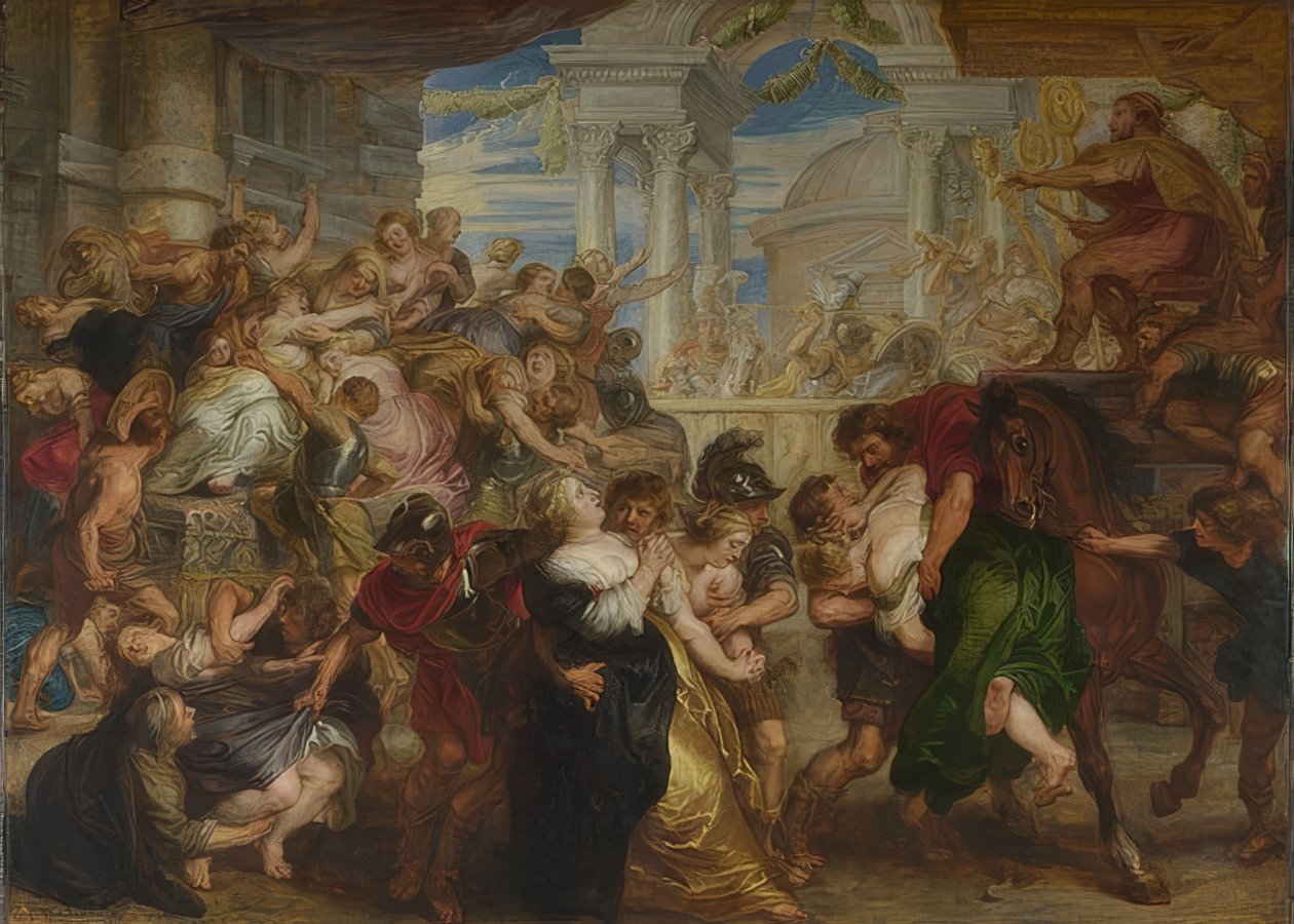 Loupež sabinských žen. Kolem 1635-40 od Peter Paul Rubens
