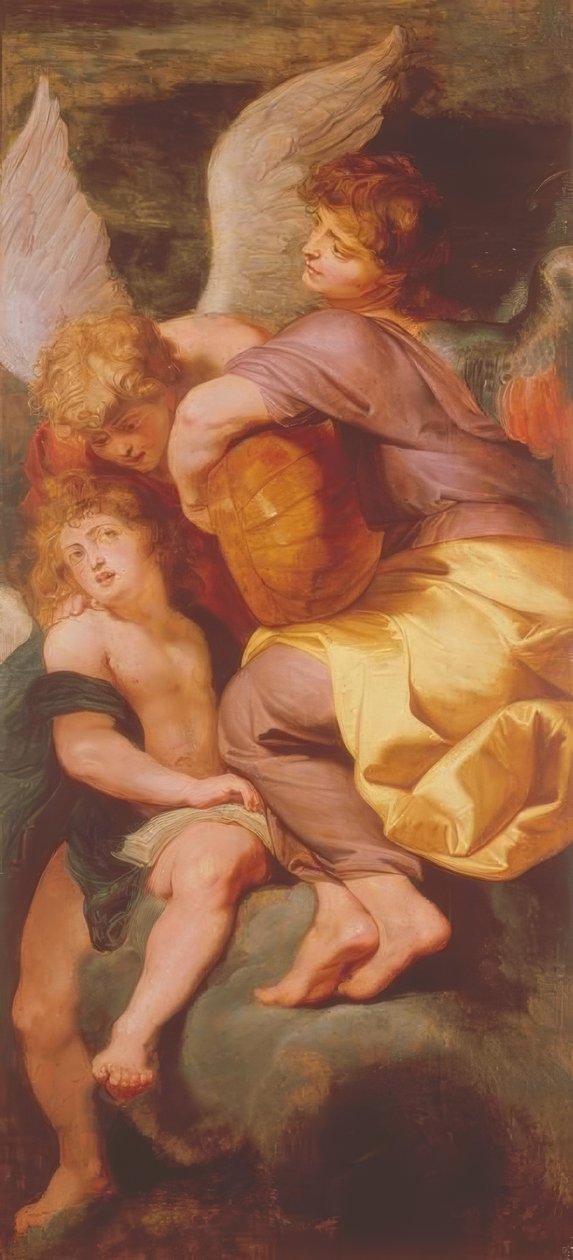 Tři andělé tvoří hudbu od Peter Paul Rubens