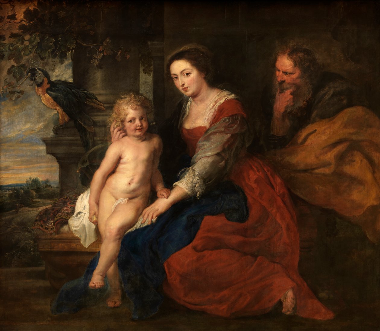 Svatá rodina s papouškem od Peter Paul Rubens