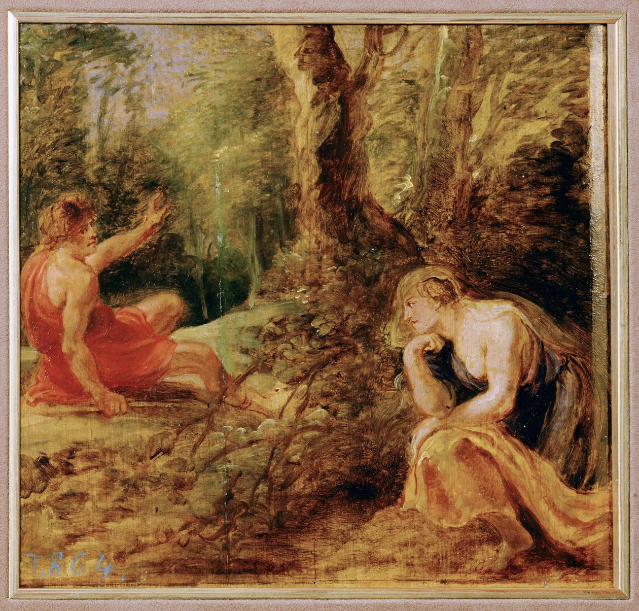 Prokris a Kefalos (malba na dřevě) od Peter Paul Rubens