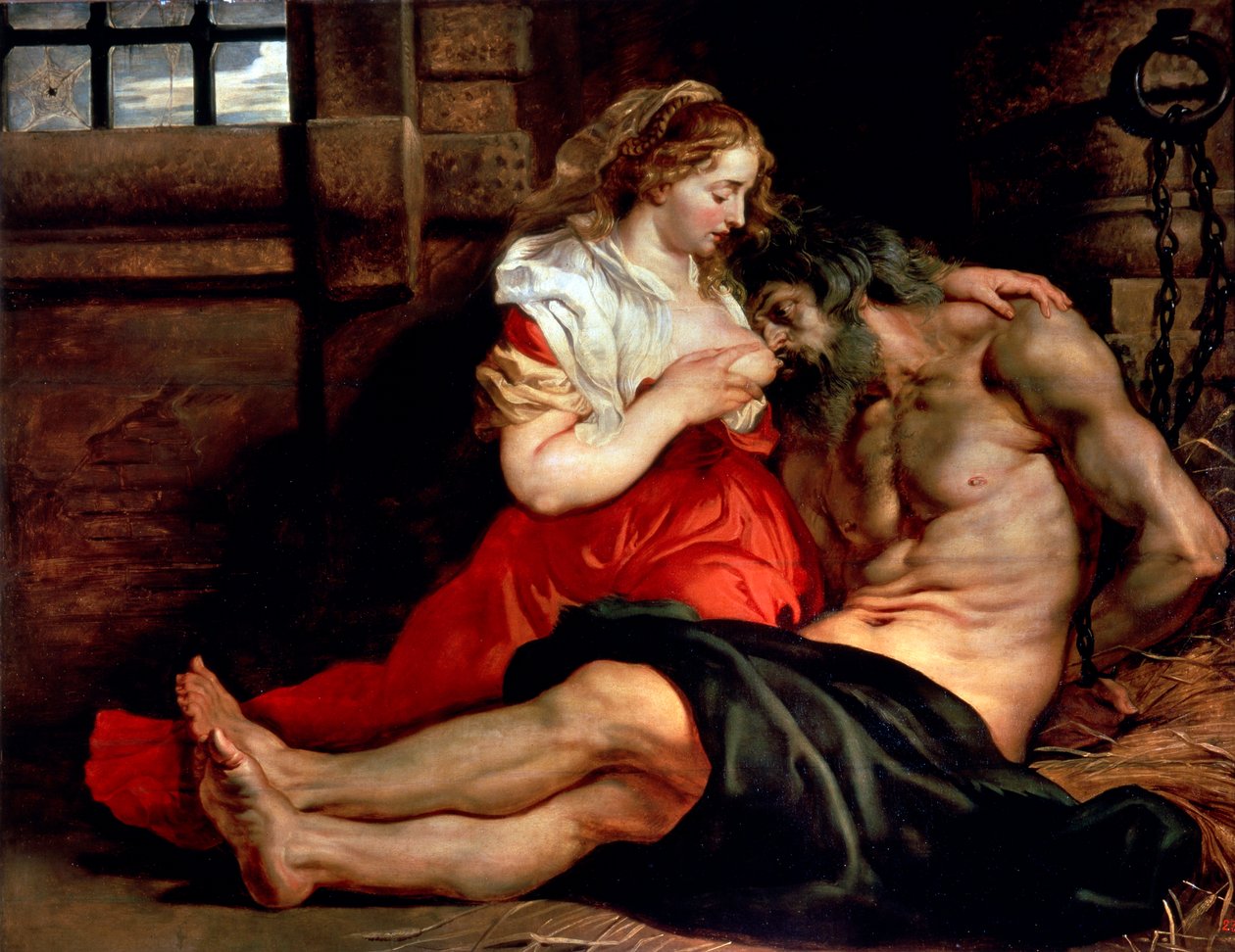 Římská charita, c1612. od Peter Paul Rubens