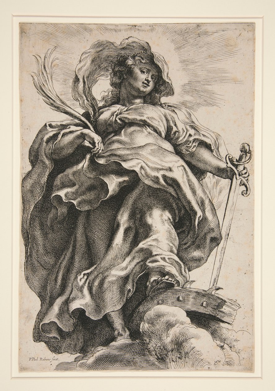 Svatá Kateřina v oblacích od Peter Paul Rubens