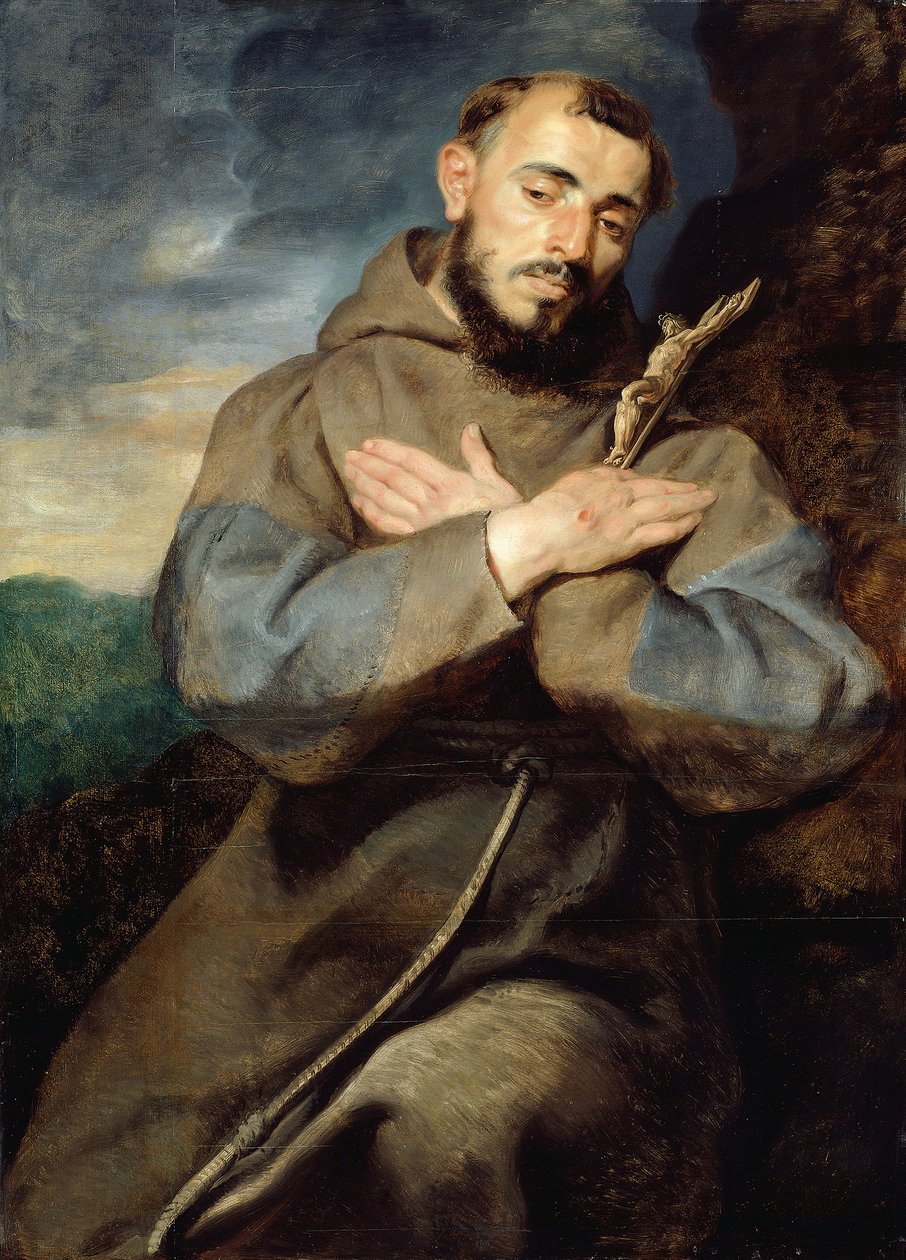 Svatý František, asi 1615 (olej na desce) od Peter Paul Rubens