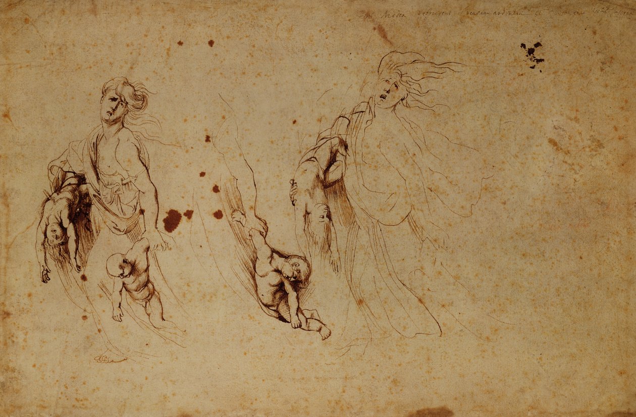 Studie Medea zabíjející své děti od Peter Paul Rubens