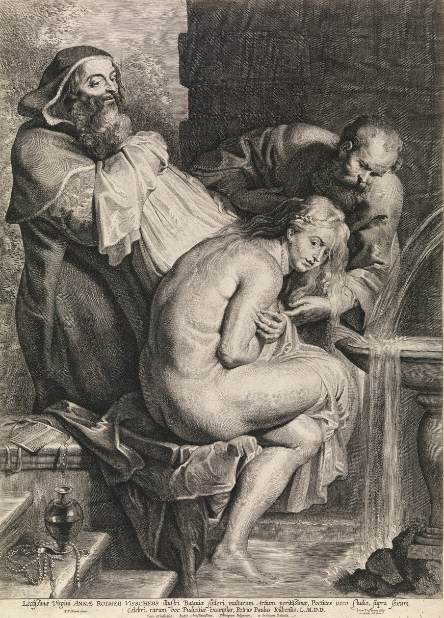 Suzanne and the Old Men (rytina) od Peter Paul Rubens