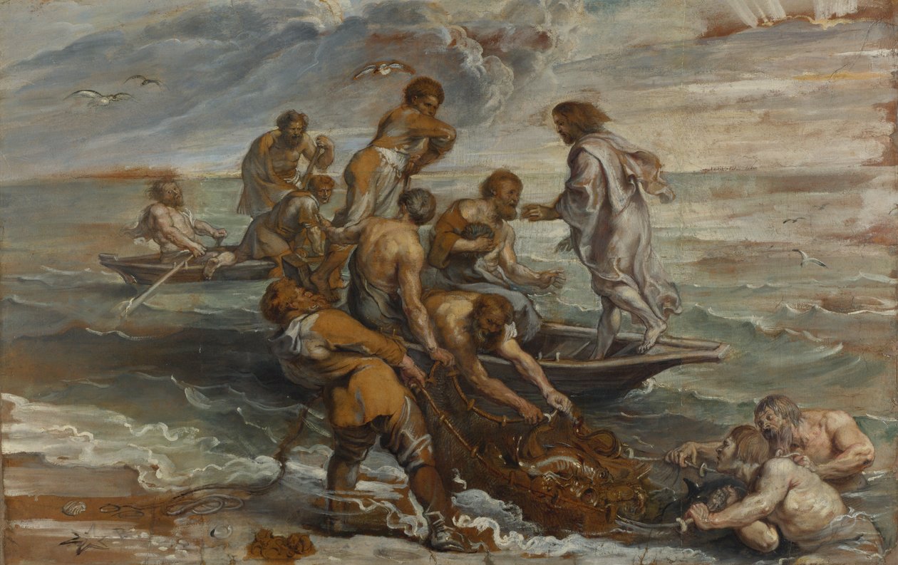 Zázračný návrh ryb, 1618-1619 od Peter Paul Rubens