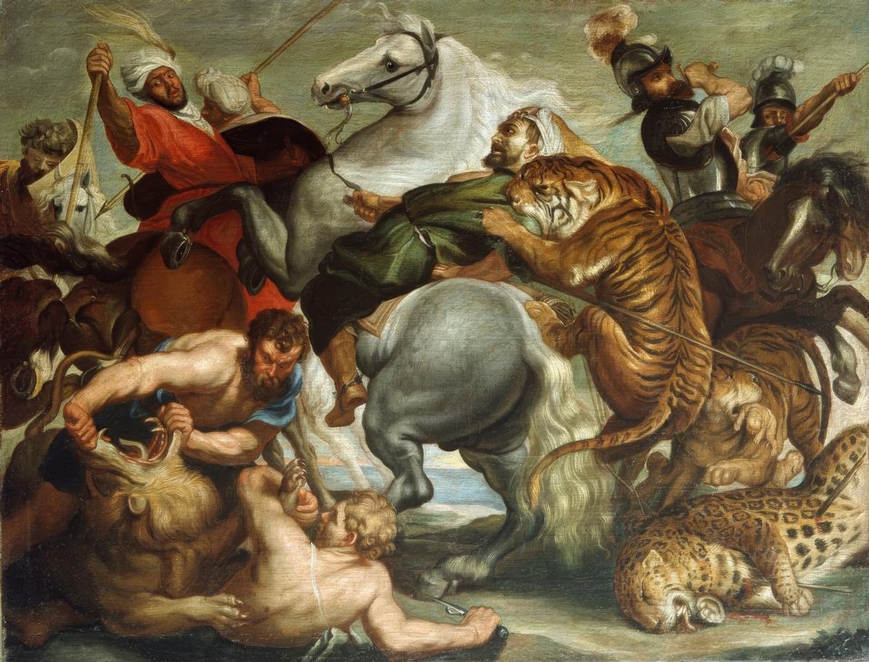Lov na leoparda tygra od Peter Paul Rubens