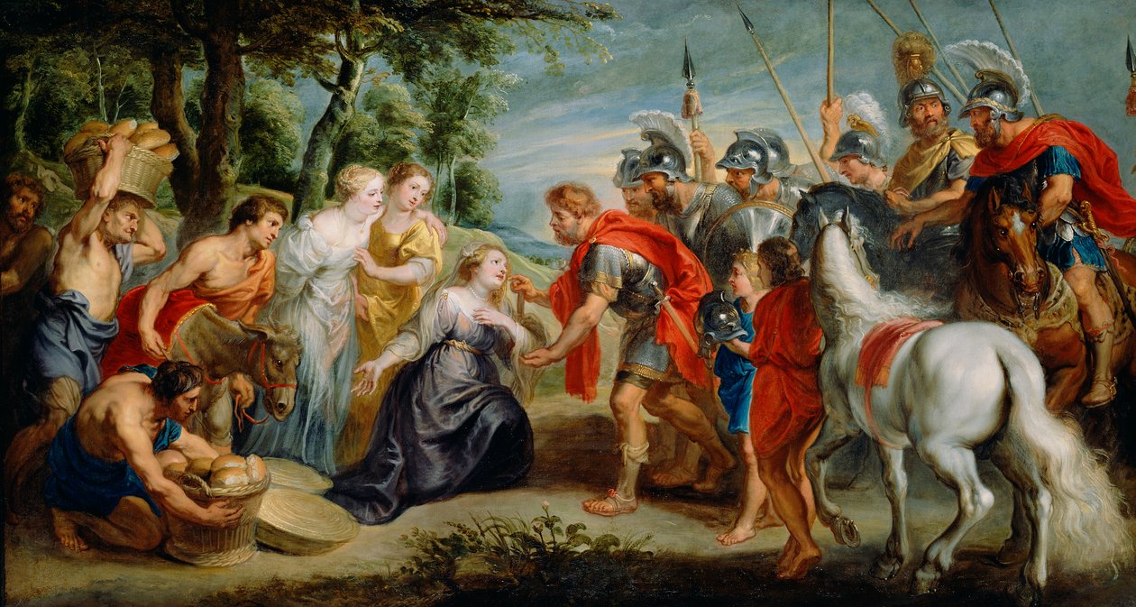 Setkání Davida s Abigail, kolem 1620-5 od Peter Paul studio of Rubens