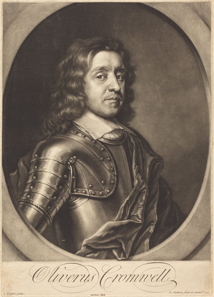 Oliver Cromwell od Peter Pelham after Robert Walker