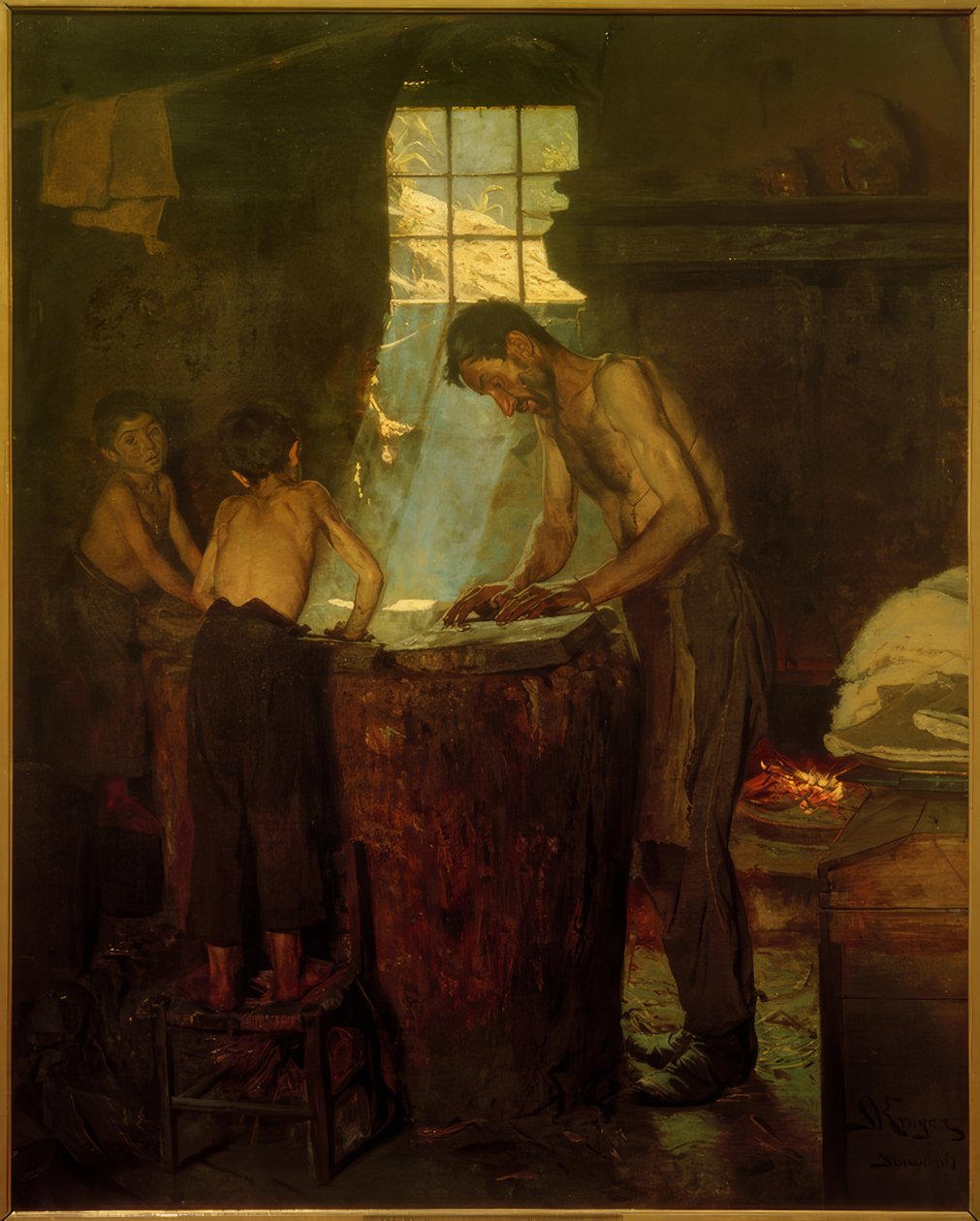 Italský vesnický výrobce klobouků. Sora od Peder Severin Krøyer