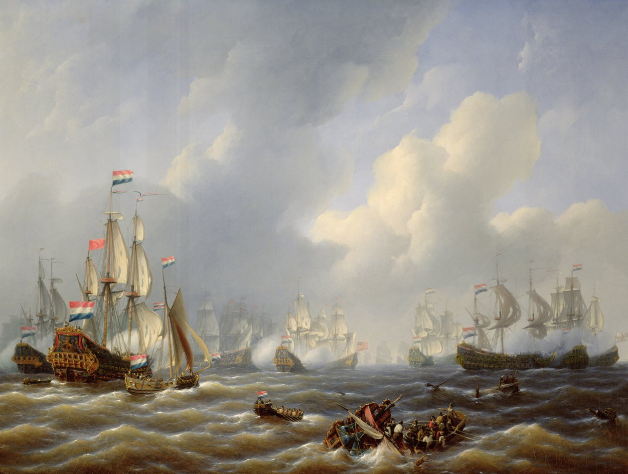 Bitva u Camperdown 11. října 1797 olej na plátně od Petrus Johann Schotel