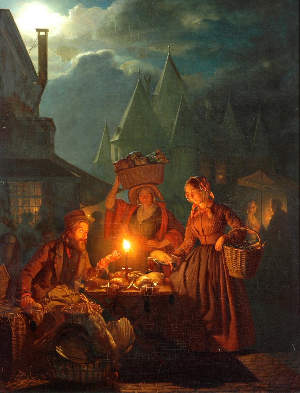 Židovský trh, 1852 od Petrus van Schendel
