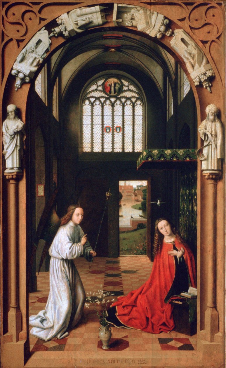 Zvěstování, 1452 od Petrus Christus
