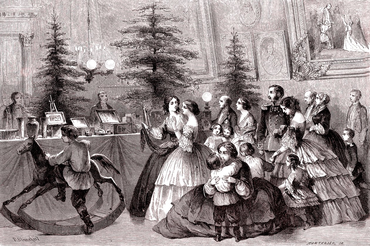 Vánoce v Petrohradu, Rusko. 1861 (rytina) od Pharamond Blanchard